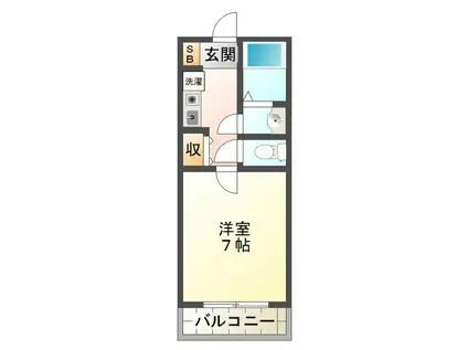 シーサイドマンションII(1K/2階)の間取り写真