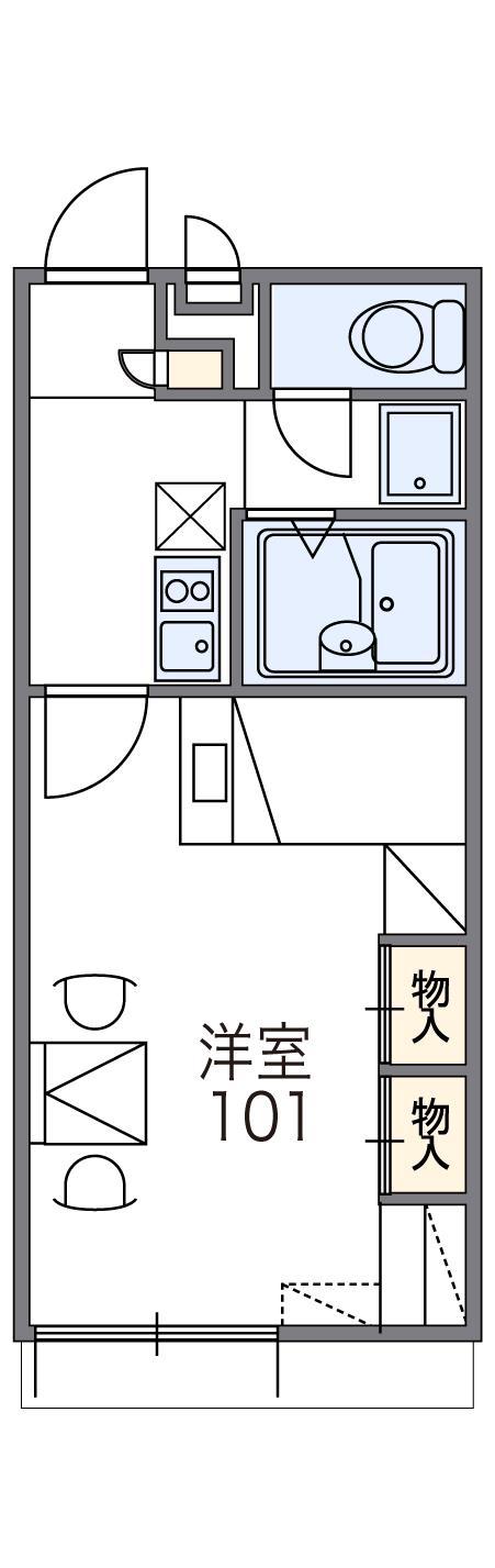 レオパレスサニーハイツ(1K/1階)の間取り写真