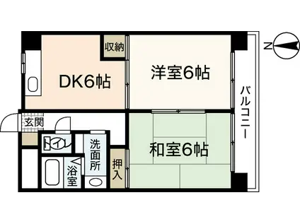 スタープラザ舟入(2DK/3階)の間取り写真