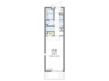 レオネクスト港北(1K/1階)の間取り写真