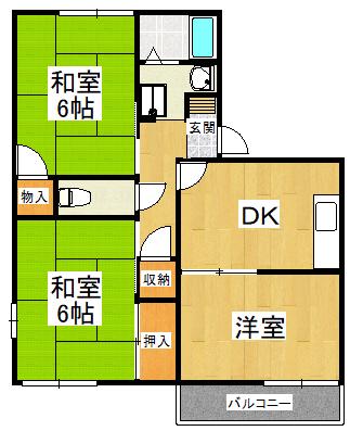 ハイツジュピター(3DK/2階)の間取り写真