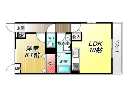 インペリアルライフ(1LDK/3階)の間取り写真