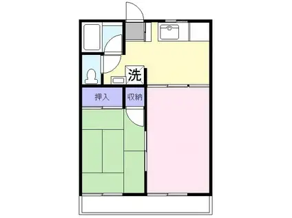 パークサイド森合(2K/2階)の間取り写真