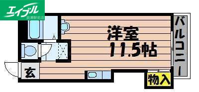 美和ハイツ(1DK/3階)の間取り写真