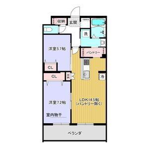 レジデンス グリシナ (2LDK/3階)の間取り写真