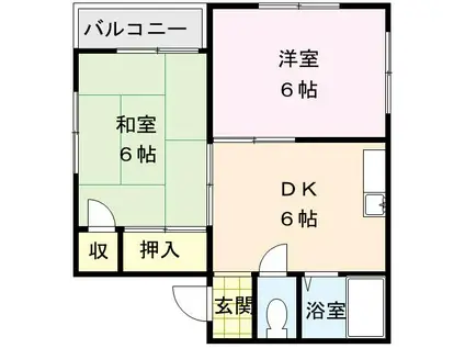 タチバナハイツ(2DK/2階)の間取り写真