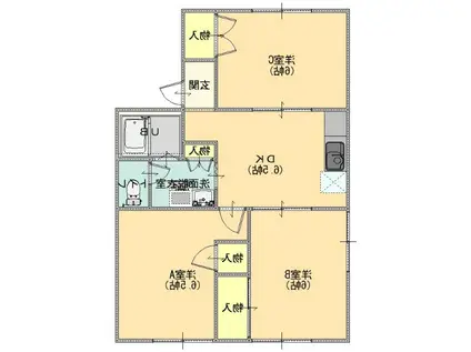 ハイツロワール(3DK/2階)の間取り写真