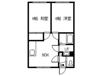 7・9イトーピアハイツ(2DK/1階)の間取り写真