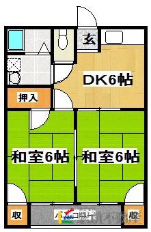 豊コーポ(2DK/1階)の間取り写真