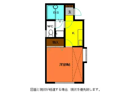 アニマートアイダ(1K/2階)の間取り写真