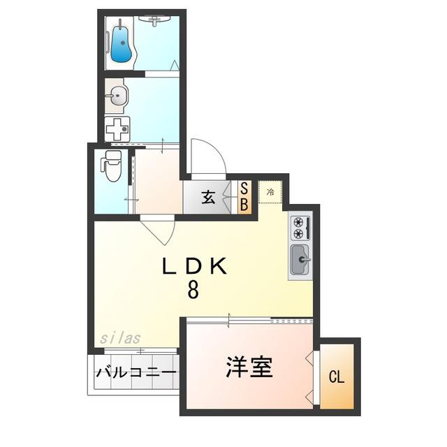 H-MAISON塚本III(1LDK/2階)の間取り写真