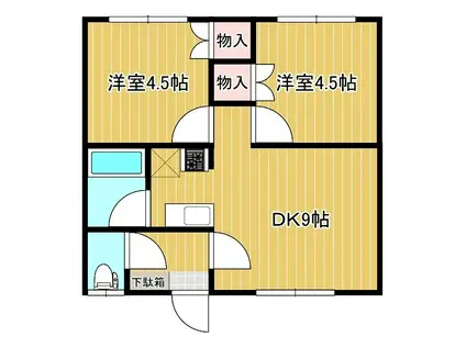 コーポ小田(2LDK/1階)の間取り写真