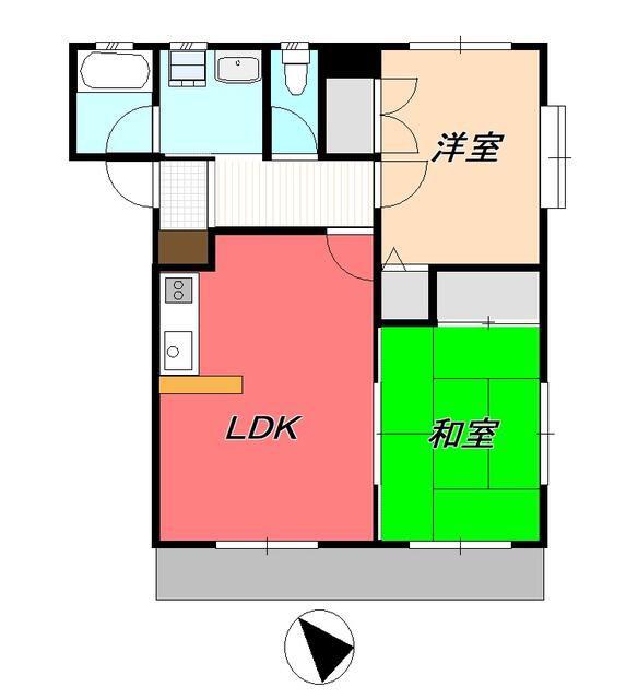 SYコート(2LDK/2階)の間取り写真
