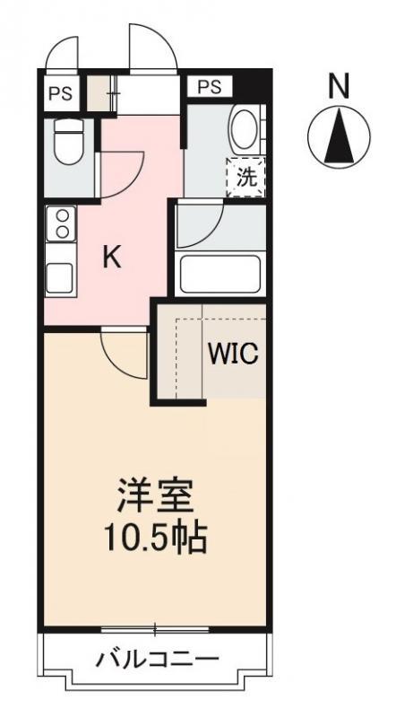 CREA(1K/4階)の間取り写真