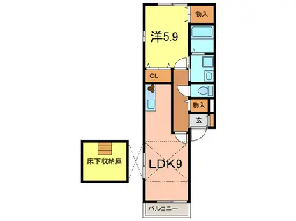 ブランカハウス(1LDK/1階)の間取り写真