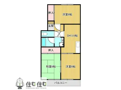 マンションマルカネ(3DK/1階)の間取り写真