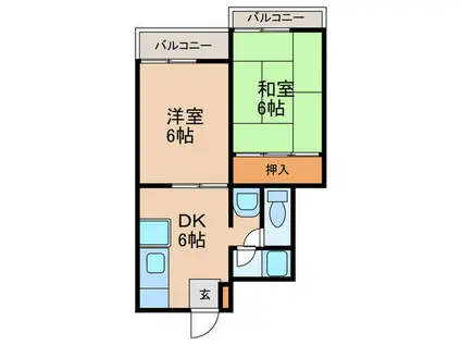 ドエリング前田(2DK/2階)の間取り写真