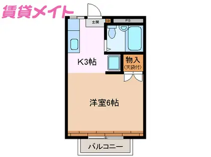 コーポ谷口(1K/1階)の間取り写真