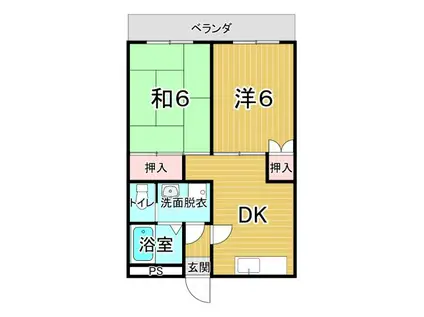 第二高浜マンション(2DK/3階)の間取り写真