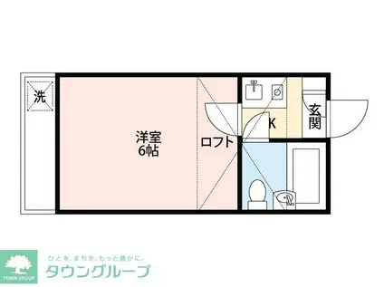 シティパレス浅羽野1(1K/2階)の間取り写真