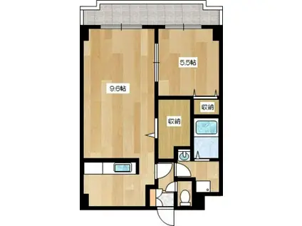 大内御堀マンション(1LDK/1階)の間取り写真
