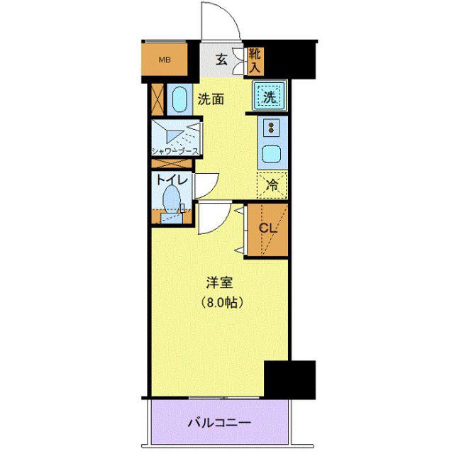 STADT LEBEN(1K/4階)の間取り写真