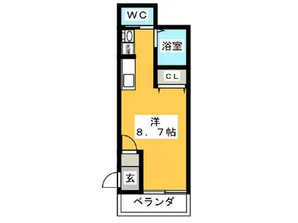 オンズ南矢名(ワンルーム/3階)の間取り写真