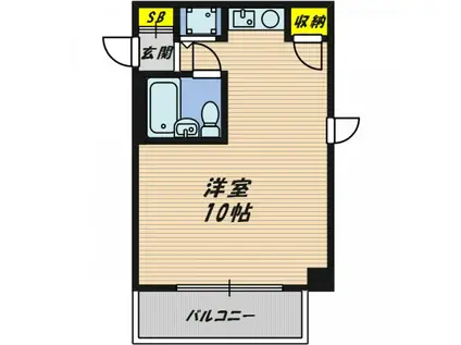 エスポワール都島(ワンルーム/2階)の間取り写真