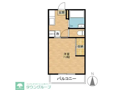 グランドハイツI(1K/2階)の間取り写真