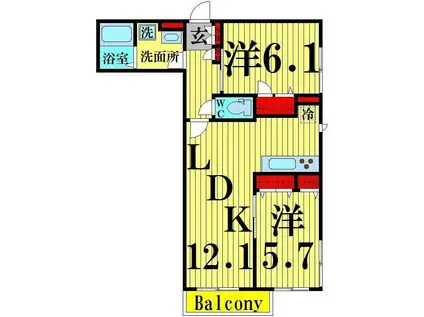 CAPREZIOSA(2LDK/1階)の間取り写真