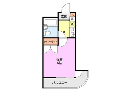 レジデンシャル万代(1K/2階)の間取り写真