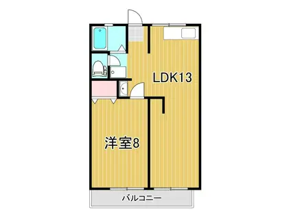 ファミール下田(1LDK/2階)の間取り写真