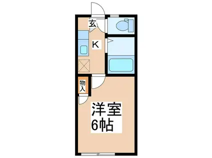 ビレッジワン(1K/2階)の間取り写真