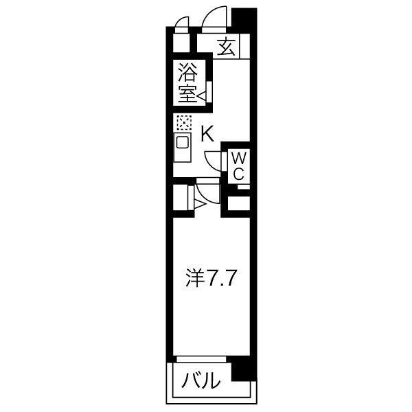 グレイス今池(1K/5階)の間取り写真