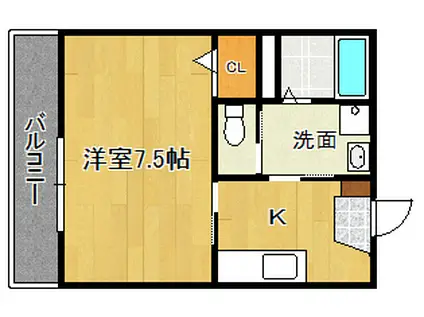 アリュール(1K/1階)の間取り写真