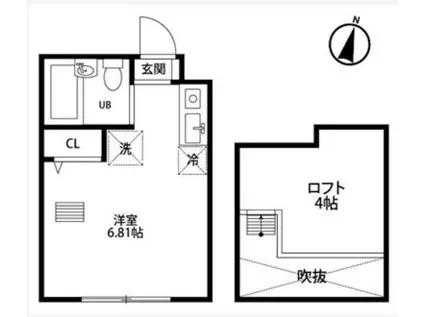 キャトルメゾン野方(ワンルーム/2階)の間取り写真