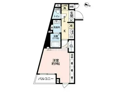 プレール・ドゥーク練馬II(1K/4階)の間取り写真