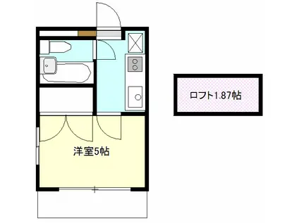 サンタリーベ(1K/2階)の間取り写真