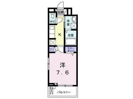 フローラーリアIII(1K/2階)の間取り写真