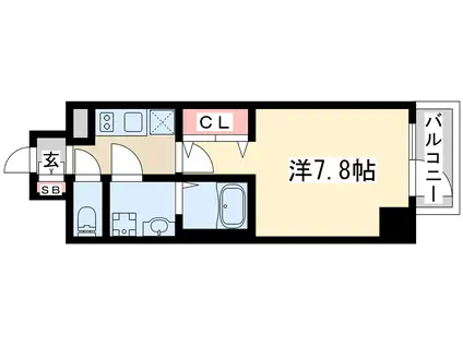 プレサンス新大阪ザ・デイズ(1K/10階)の間取り写真