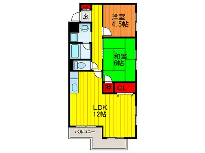アヴニール1番館(2LDK/2階)の間取り写真