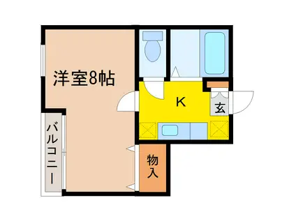 プランドビル土樋(1K/3階)の間取り写真