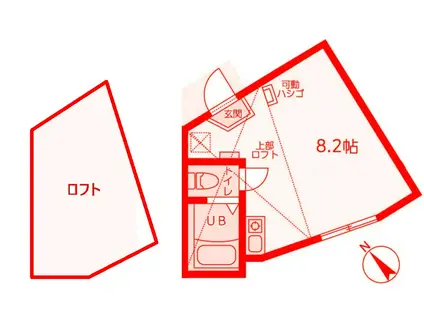 ユナイト汐入ページ・ワン(ワンルーム/2階)の間取り写真