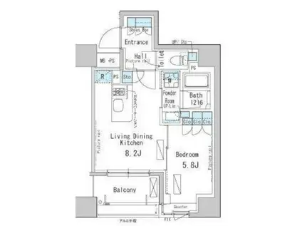 パークアクシス茅場町(1LDK/5階)の間取り写真