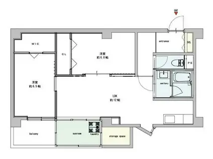 グランテラス駅南(2LDK/3階)の間取り写真