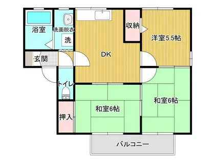 フレグランス幸(3DK/2階)の間取り写真