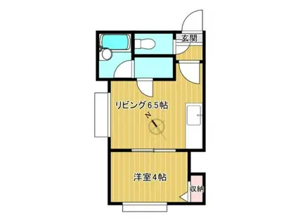 ライラックコート(1DK/2階)の間取り写真