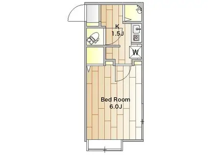 アービイカーネ自由ヶ丘(1K/2階)の間取り写真