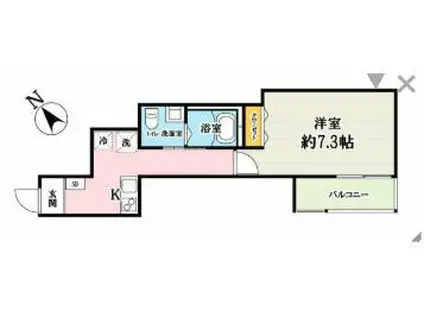 カフーティーダ和光市(1K/2階)の間取り写真