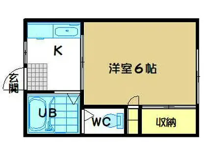 ハイツ小池 NO.1(1K/1階)の間取り写真